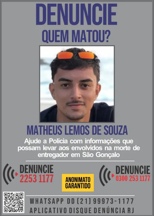 Cartaz pede informações sobre assassinos