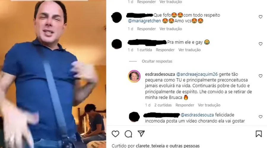 Esdras de Souza respondeu seguidora que o chamou de gay