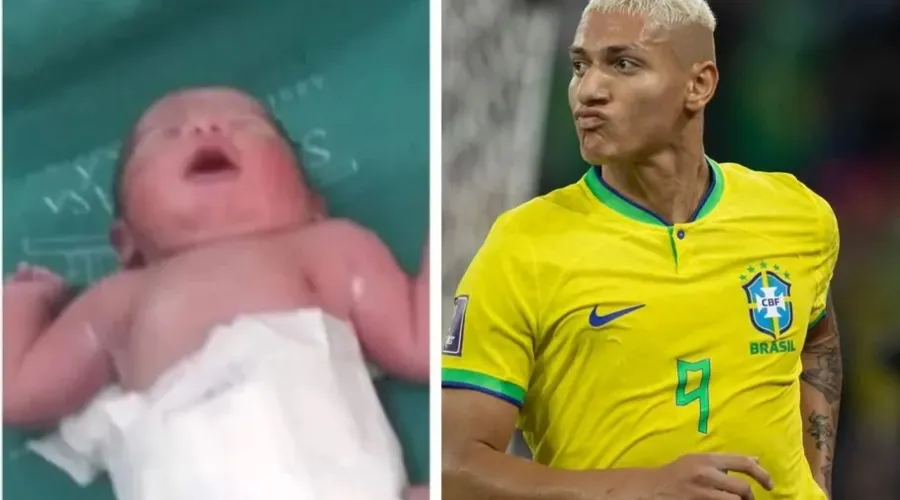 O pequeno Richarlison nasceu no momento do terceiro gol do Brasil