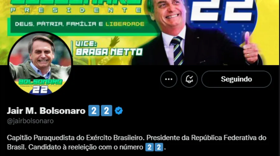 Bolsonaro se mantém como presidente do país no Twitter