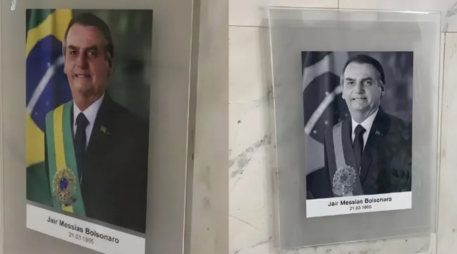Bolsonaro teve sua foto alterada no Palácio do Planalto