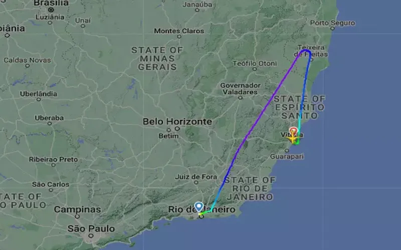 Avião sobrevoava o estado da Bahia quando precisou desviar a rota e pousar em Vitória