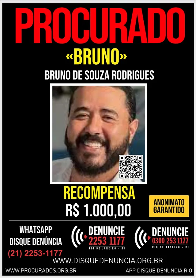 Recompensa é oferecida para quem tiver informações do paradeiro de Bruno
