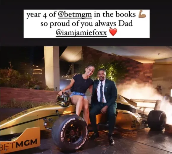Filha de Jamie Foxx postou uma mensagem de carinho para o pai