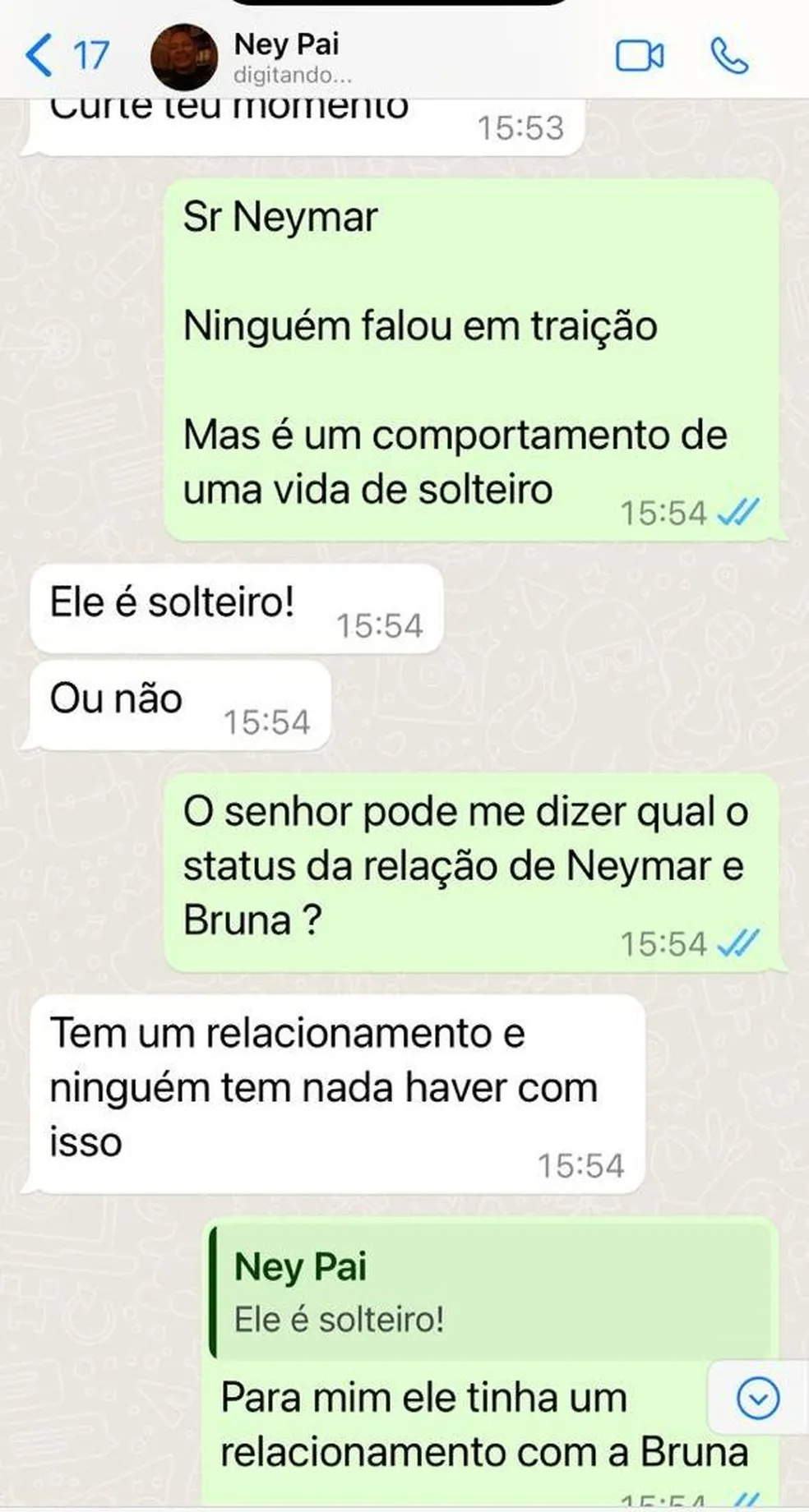 Neymar Pai disse que o filho está solteiro