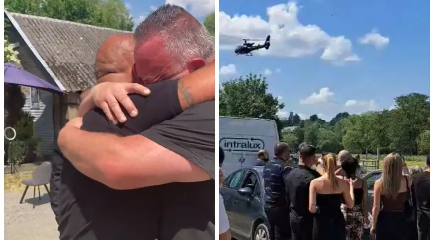 Belga surgiu de helicóptero no seu funeral