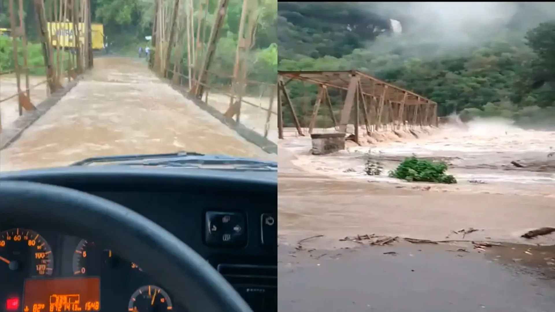 Passagem de ciclone provocou queda da ponte