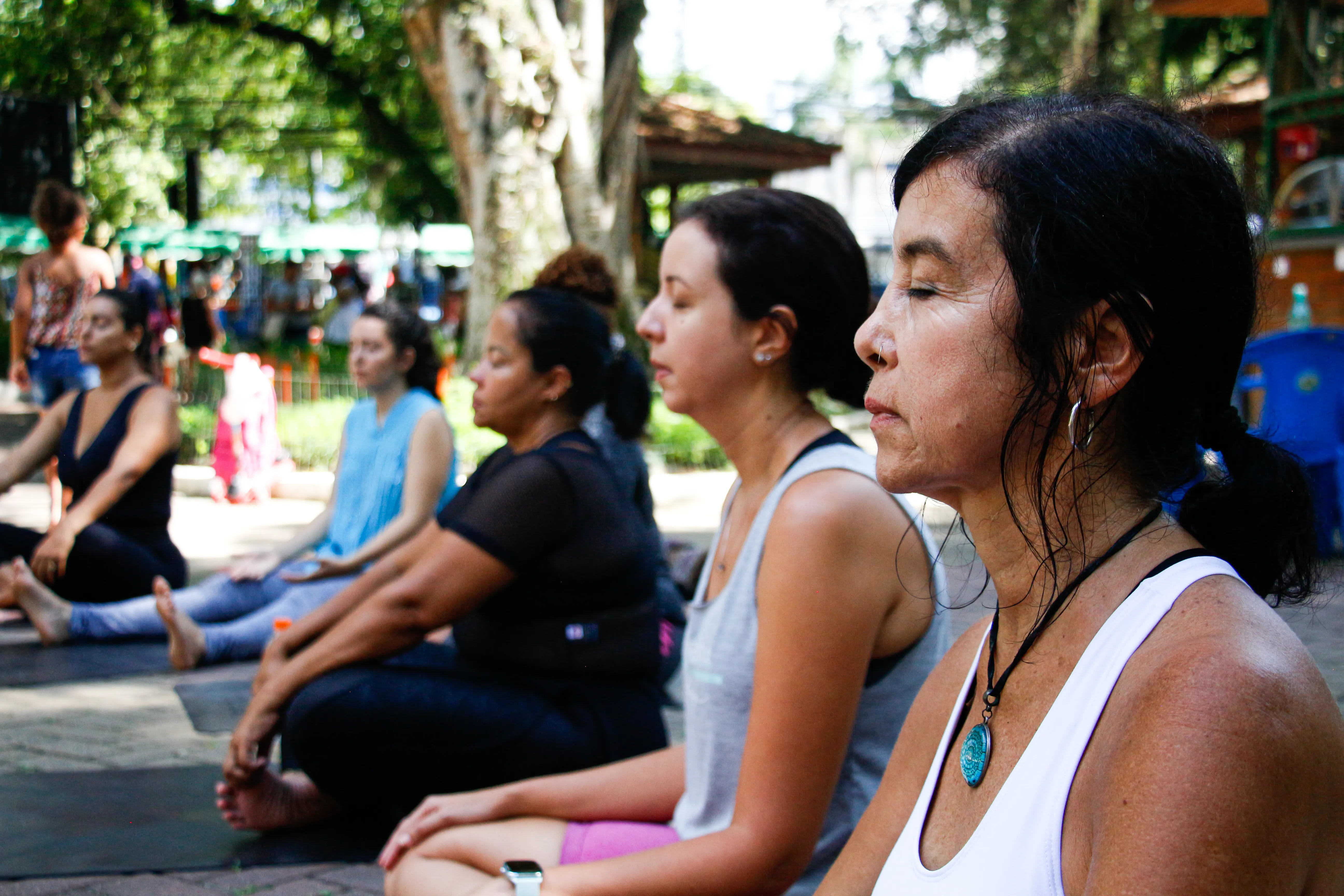 O yoga garantiu interação entre os participantes