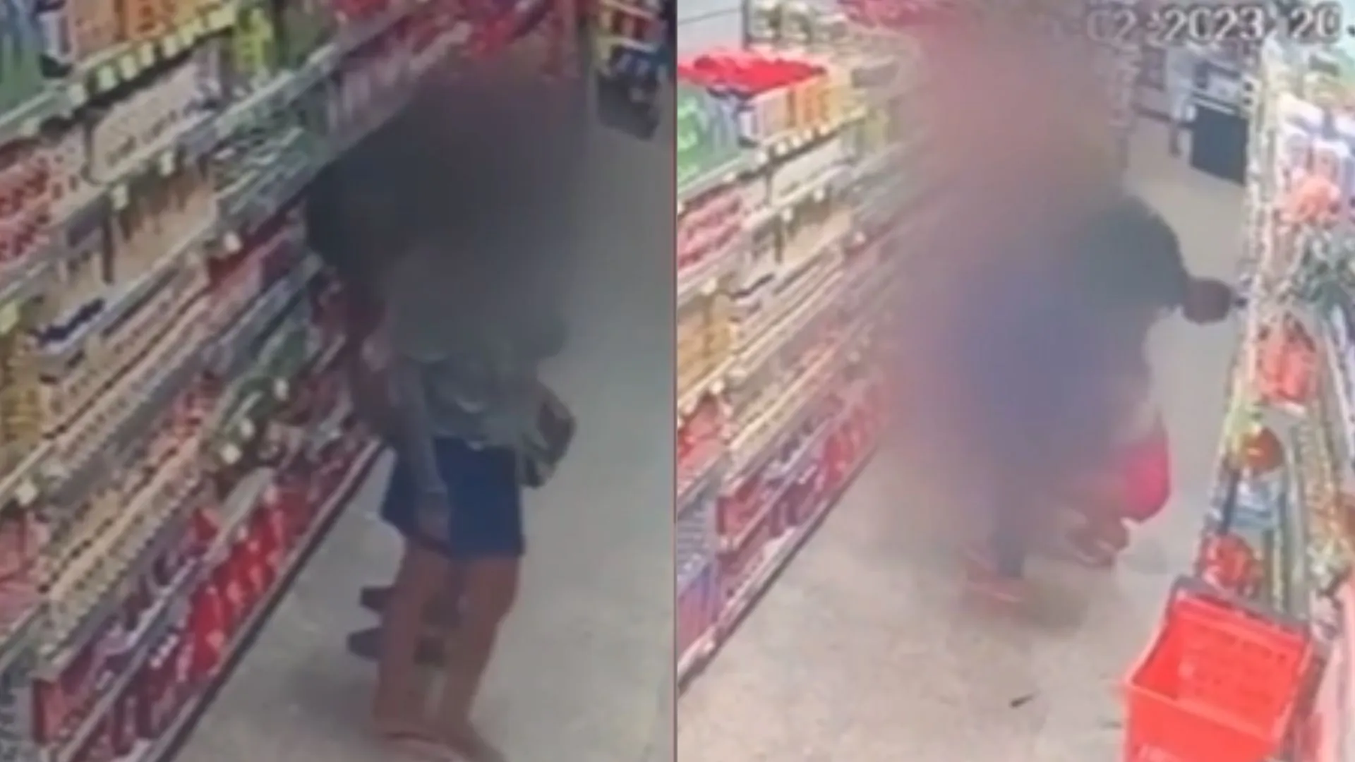 O homem importunou duas mulheres dentro de um supermercado
