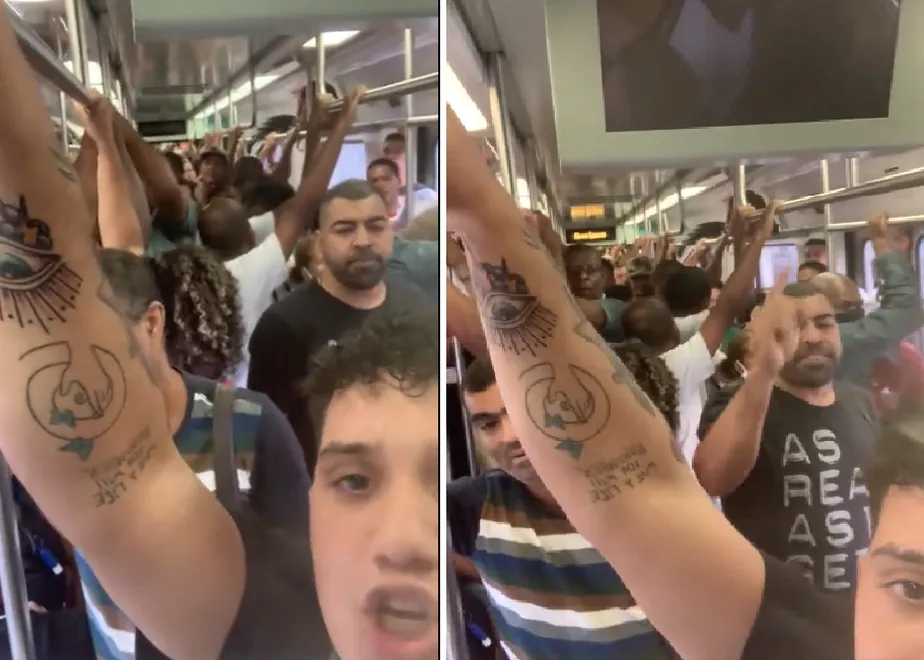 Jovem canta ponto de umbanda em 'culto' de pastor no trem no Rio