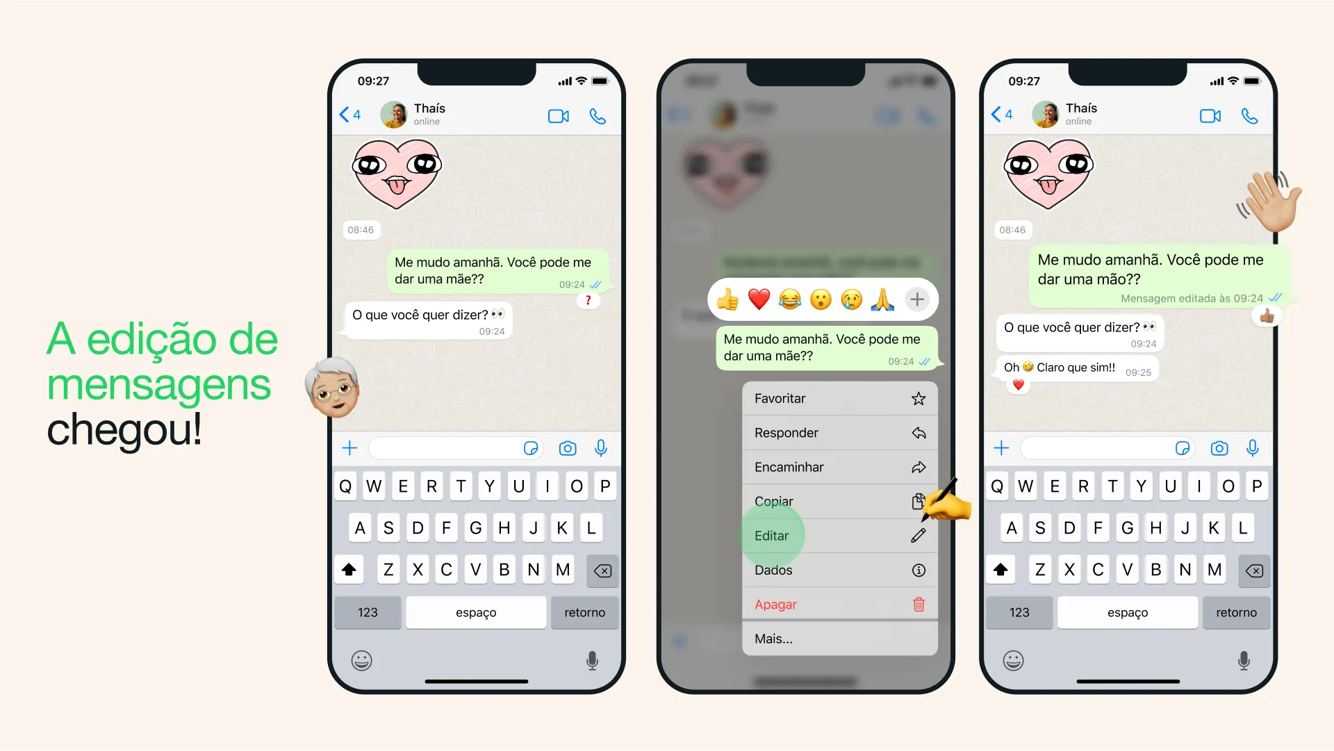 WhatsApp ganha recurso de editar mensagtem enviada