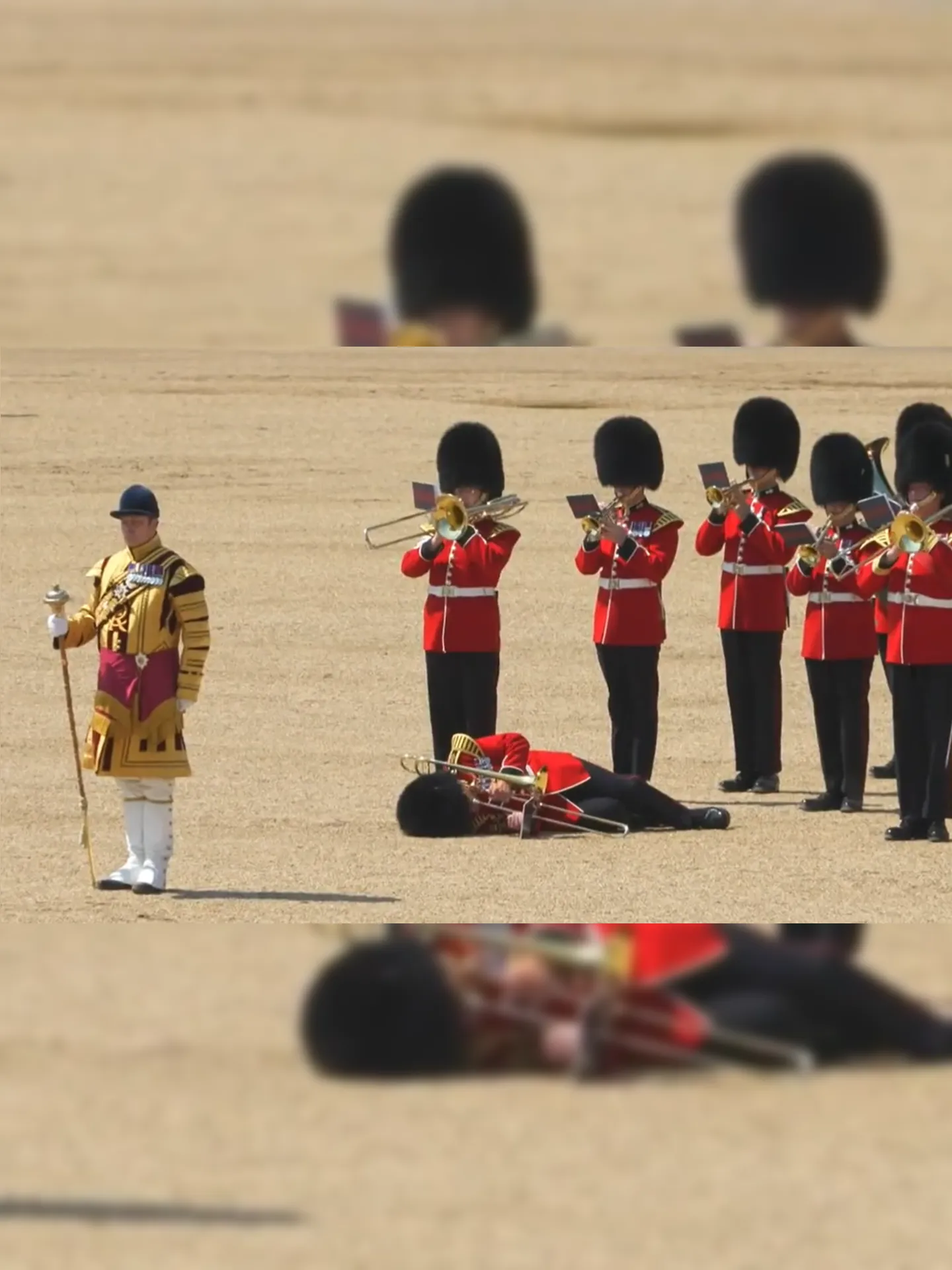 Guarda Real desmaiou com o calor durante uma parada militar