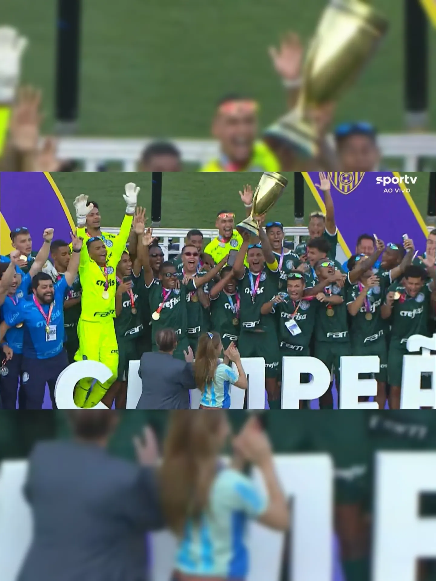 Time do Palmeiras ergue a taça da Copa São Paulo de Futebol Júnior 2023
