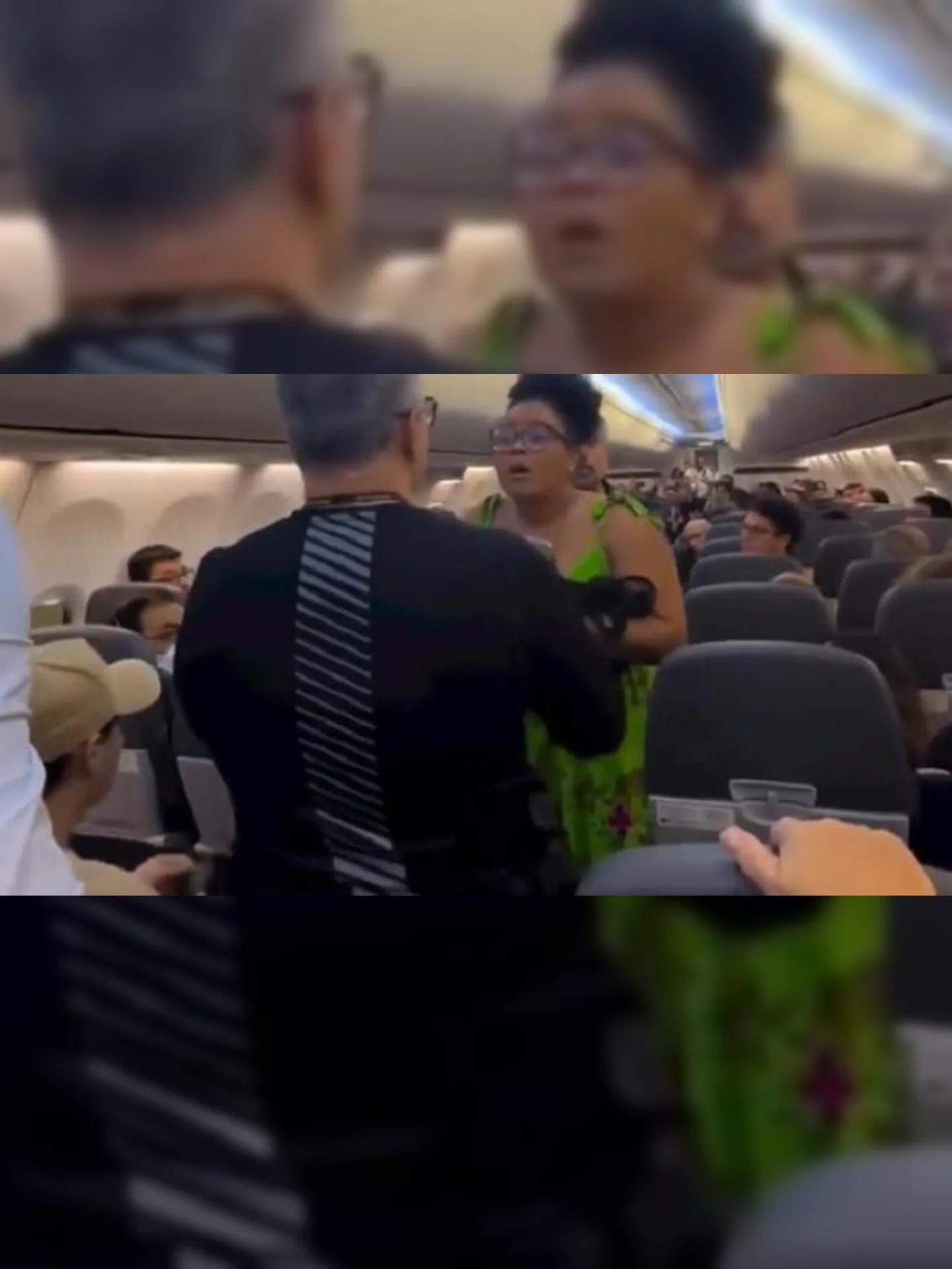 Agentes da Polícia Federal abordaram a mulher dentro da aeronave