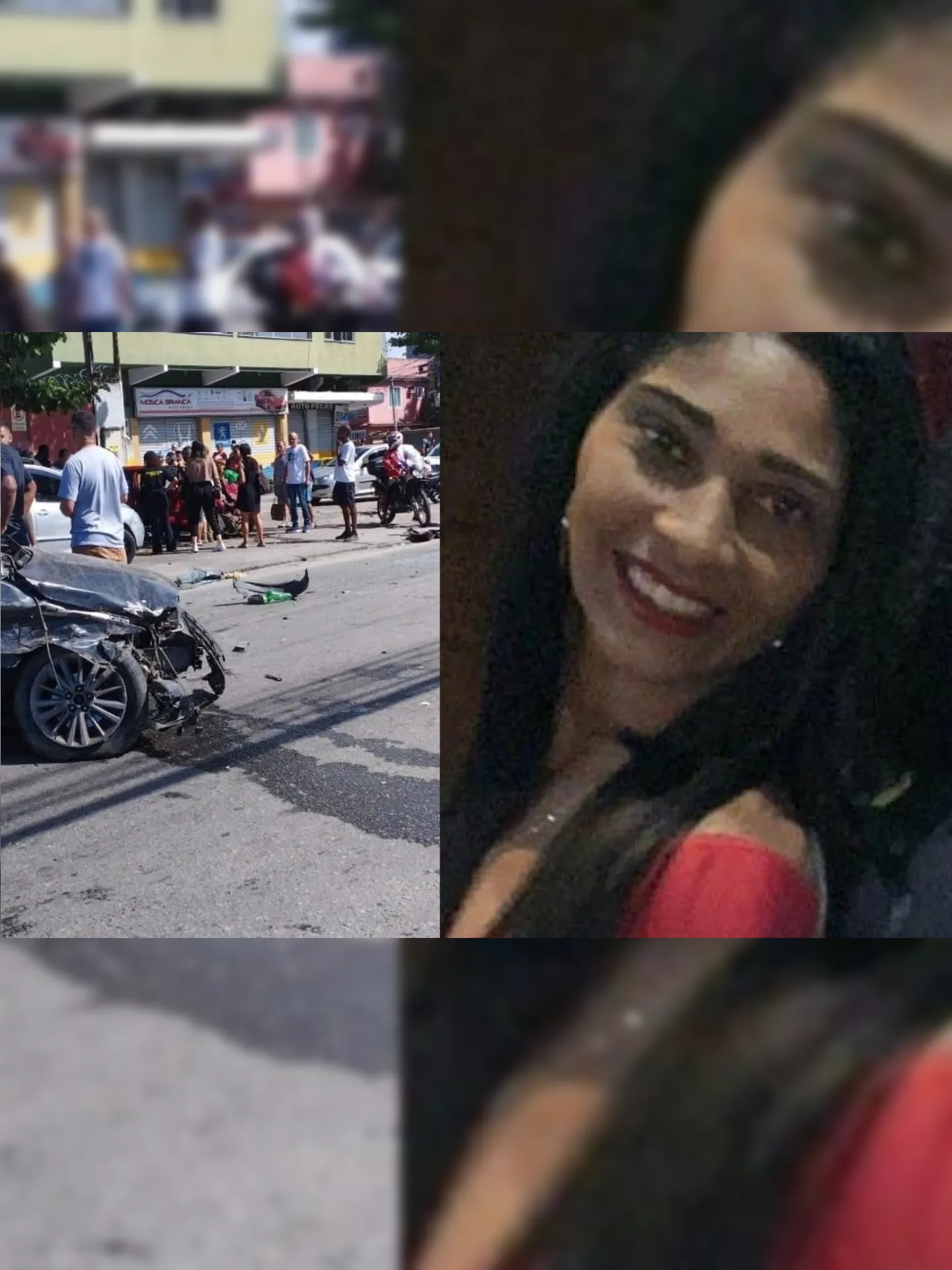 Adriana Lourenço, de 41 anos, estava no banco do carona tentando socorrer um bebê que estava em convulsão, quando sofreu um acidente e ficou presa nas ferragens
