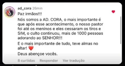 Líder da congregação explicou a situação