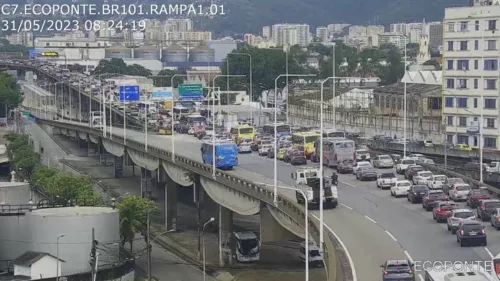 Lentidão complica na altura do Gasômetro