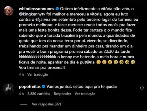 Ex-lutador oferece apoio ao humorista