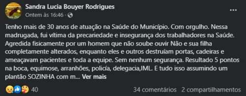 Sandra Lúcia Bouyer desabafou nas redes sociais