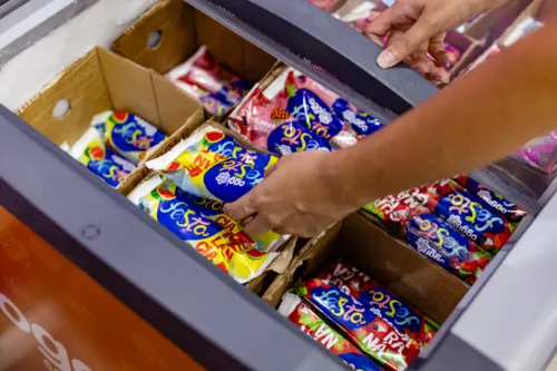 Há uma diversidade de sabores de picolés no local