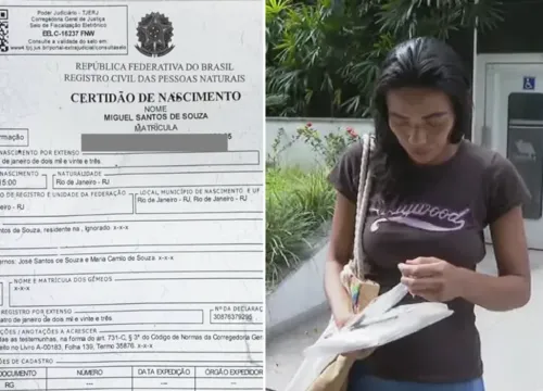 Camila Santos de Souza com ajuda de um advogado conseguiu registrar seu filho