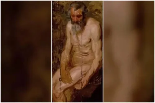 A pintura foi encontrada em uma fazenda coberta de fezes de pássaros