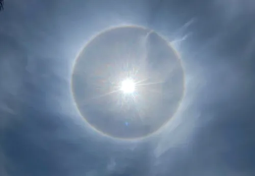 Fato acontece quando o Sol está envolto por nuvens altas