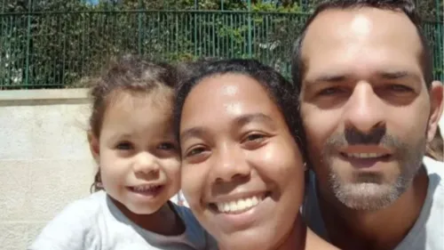 Maitê, de 4 anos, Allan Santiago e Rosilene Pereira