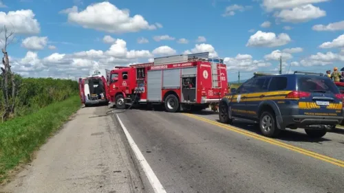 Uma aeronave do Corpo de Bombeiros foi enviada para o local