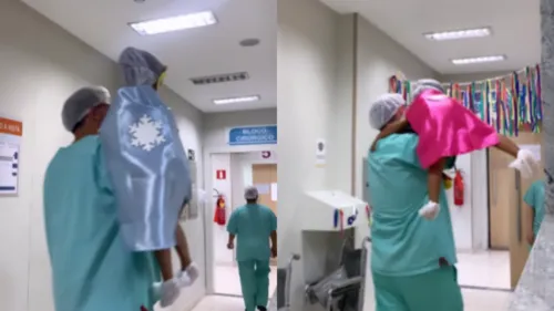 Médico veste os pacientes de super-heróis