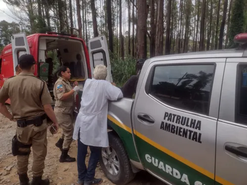 Guardas ambientais resgataram o homem e acionaram os bombeiros