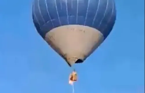 Balão pegou fogo com família dentro