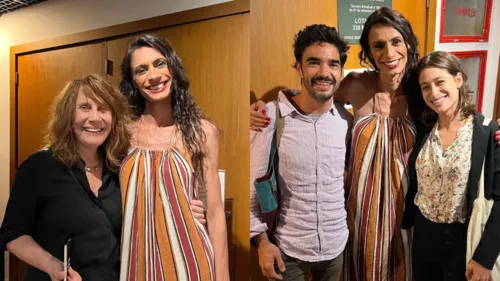 Renata Sorrah, Caio Blat e Luisa Arraes ao lado de Renata Carvalho, atriz trans