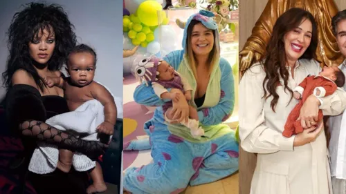 Rihanna, Viih Tube e Cláudia Raia com seus bebês