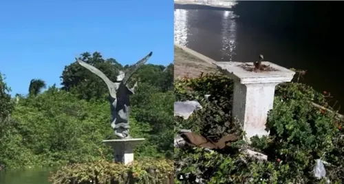 Monumento tinha, aproximadamente, 1 metro de altura