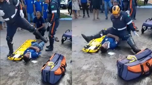 A vítima atendida é um motociclista que teve ferimentos leves após se envolver em um acidente com um carro