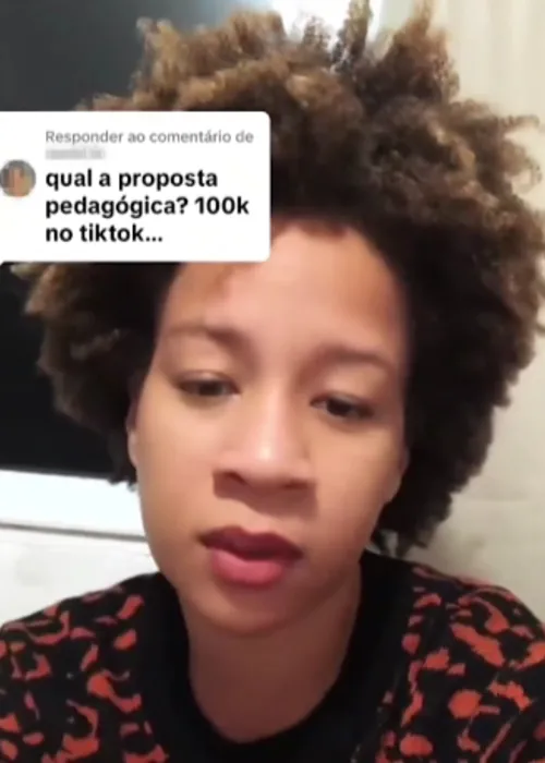 Thamires respondeu à pergunta de uma usuária sobre qual seria a proposta pedagógica da dança