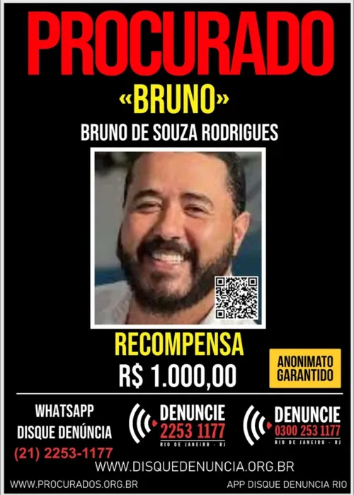 Recompensa é oferecida para quem tiver informações do paradeiro de Bruno