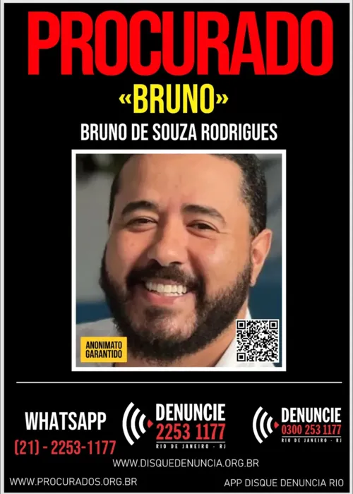 Cartaz divulga Bruno Rodrigues como procurado