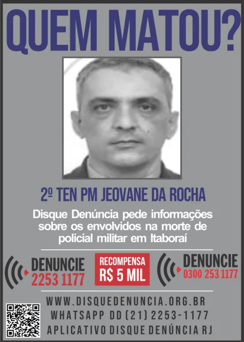 Imagem ilustrativa da imagem Disque Denúncia oferece R$ 5 mil para identificar assassinos de PM