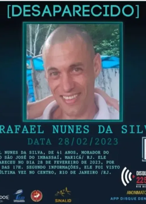 Cartaz de desaparecido de Rafael Nunes da Silva