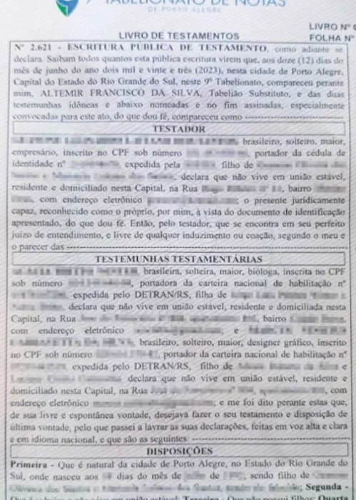 Testamento deixado pelo fã de Neymar