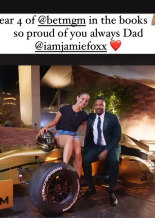 Filha de Jamie Foxx postou uma mensagem de carinho para o pai