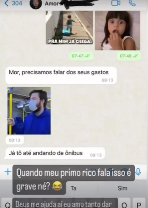 Stories de Maíra Cardi mostrando conversa com Primo Rico