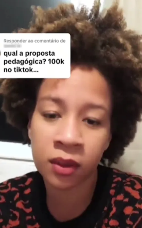 Thamires respondeu à pergunta de uma usuária sobre qual seria a proposta pedagógica da dança