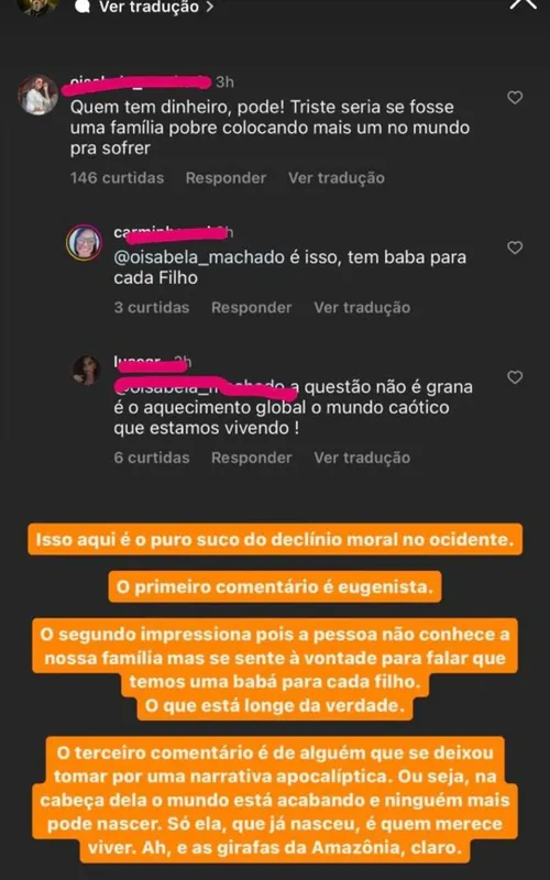 Imagem ilustrativa da imagem Ator rebate crítica de seguidores após anúncio de sexto filho