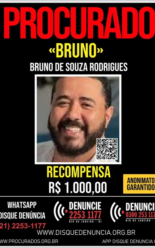 Recompensa é oferecida para quem tiver informações do paradeiro de Bruno