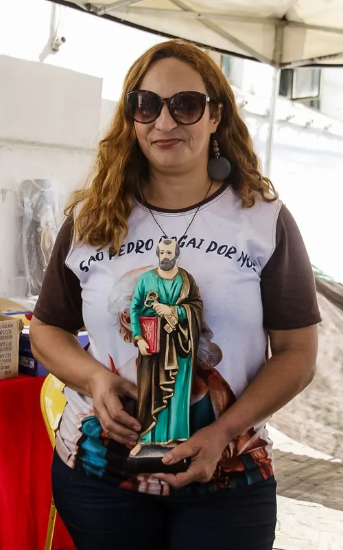 Suziane viveu a adoração a São Pedro com a mãe e a irmã
