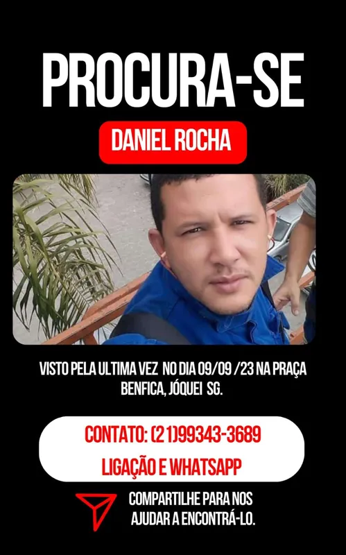 Família divulgou cartaz sobre o sumiço de Daniel