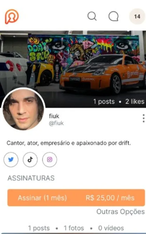 Perfil do Fiuk no Privacy